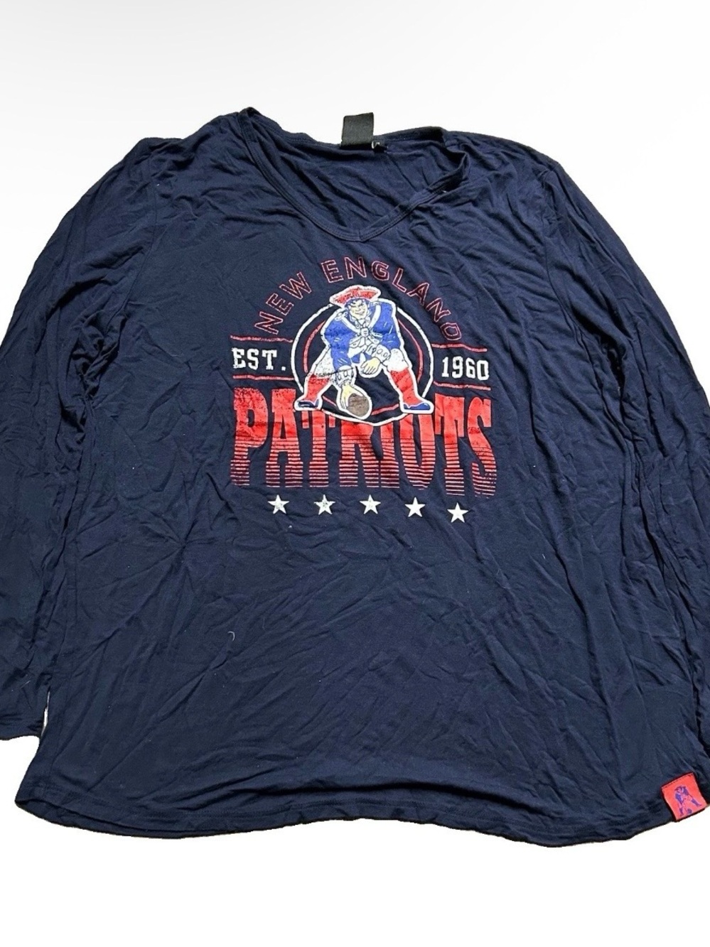 Women’s New England Patriots Football Blue Long Sleeve Shirt Size XL